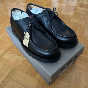 Kleman Padror Black Leather Tyrolean Derbies EU 44 US 10.5